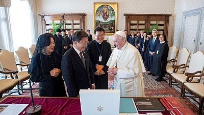 South Korea's Moon meets pope, urges him to visit North Korea