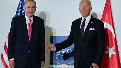 بايدن يبحث مع أردوغان طلب تركيا شراء طائرات إف-16 وحقوق الإنسان بايدن يبحث مع أردوغان طلب تركيا شراء طائرات إف-16 وحقوق الإنسان