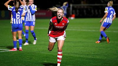 Soccer-Arsenal women set up FA Cup final against Chelsea