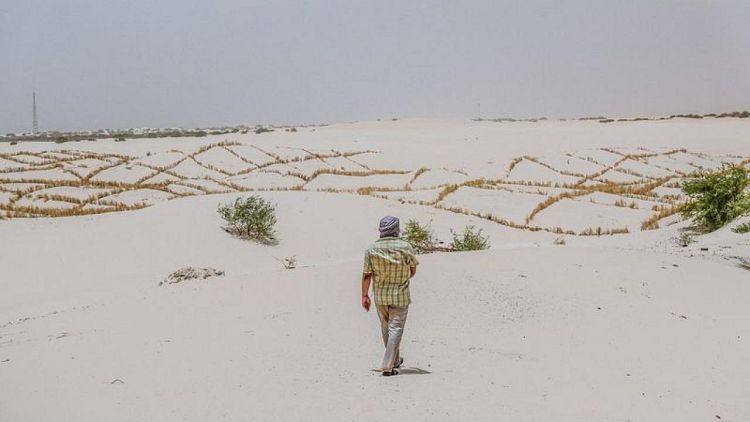 Malian villagers battle advancing sands after lake dries