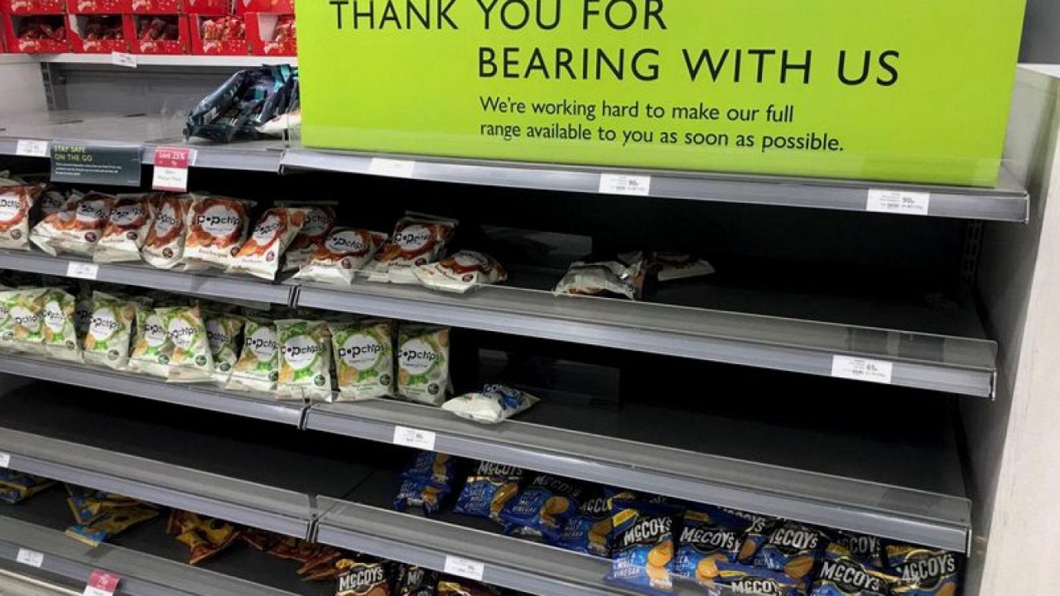 Crunch time in Britain as even beloved crisps in short supply