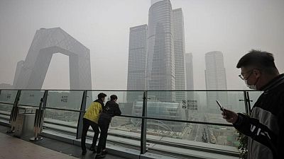 Visibility deteriorates as pollution cloaks China's capital Visibility deteriorates as pollution cloaks China's capital