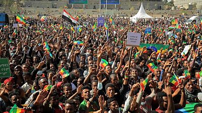 At rally to back military's campaign, Ethiopians denounce the U.S.