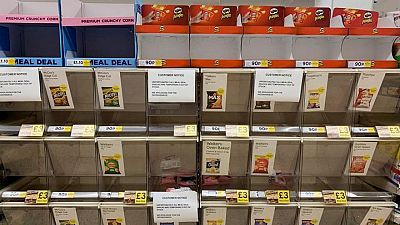 UK crisp shortage continues at many shops - ONS UK crisp shortage continues at many shops - ONS