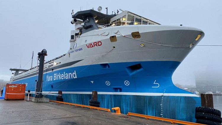 Yara debuts world's first autonomous electric container ship