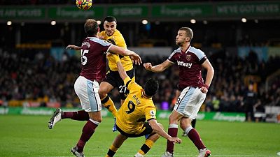 Soccer-Jimenez strike gives Wolves 1-0 win over West Ham Soccer-Jimenez strike gives Wolves 1-0 win over West Ham