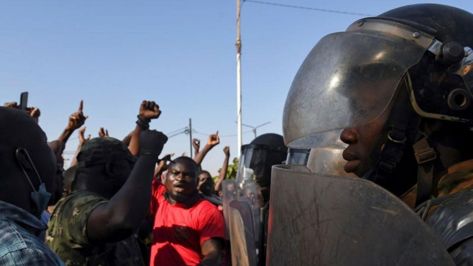 Burkina Faso police fire tear gas at protest against militant violence