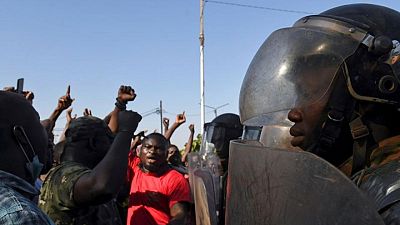 Burkina Faso police fire tear gas at protest against militant violence