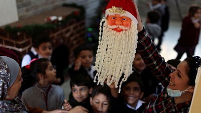 Christmas cheer at Gaza Catholic school as war damage repairs go on Christmas cheer at Gaza Catholic school as war damage repairs go on