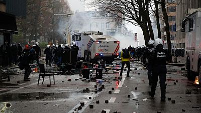 Protest against coronavirus restrictions turns violent in Brussels