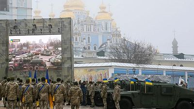 Ukraine marks army day with U.S. hardware and vow to fight off Russia