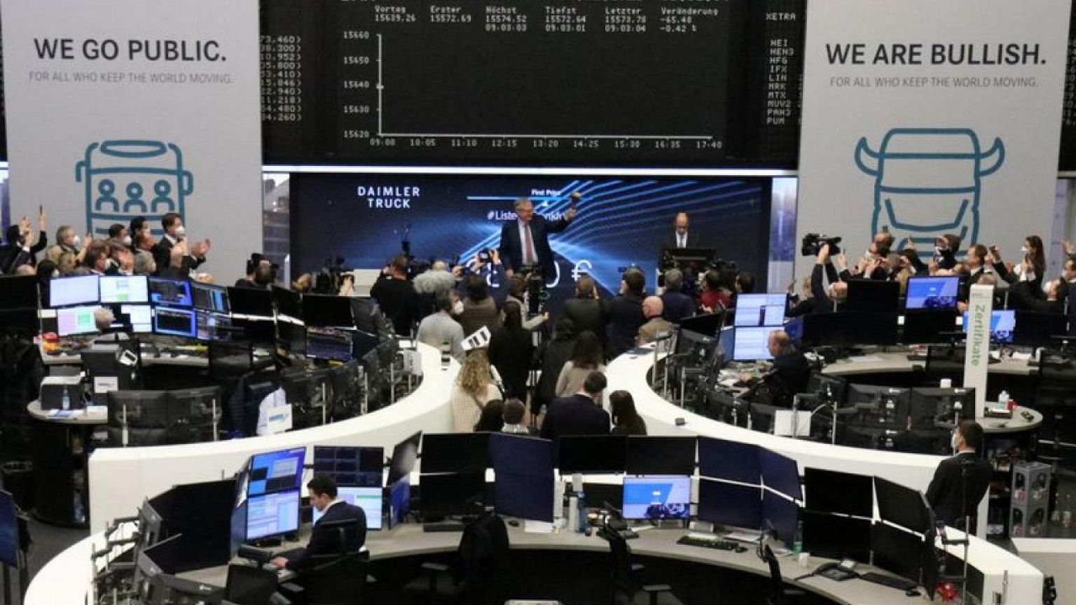 Daimler Truck shares climb on Frankfurt market debut