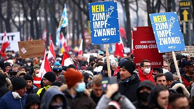 Mass protest in Vienna against Austria's controversial COVID restrictions