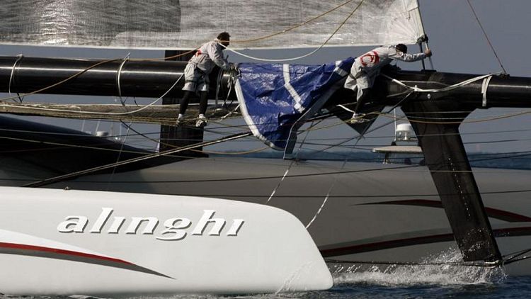 Sailing-Switzerland's Alinghi ropes in Red Bull for America's Cup