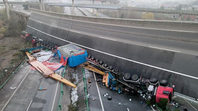 Four people killed in expressway bridge collapse in China's Hubei province