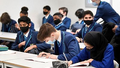 English school children to wear masks to tackle Omicron surge English school children to wear masks to tackle Omicron surge