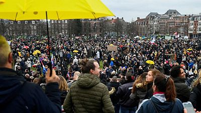 Protest in Netherlands against coronavirus measures Protest in Netherlands against coronavirus measures