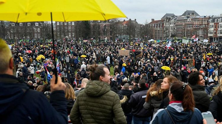 Protest in Netherlands against coronavirus measures