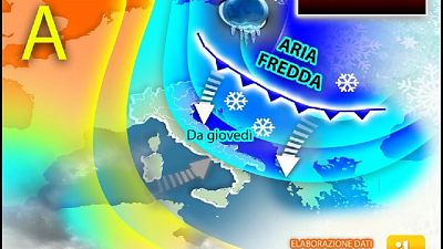 Aria da Balcani abbassa temperature, prevista neve a quote basse