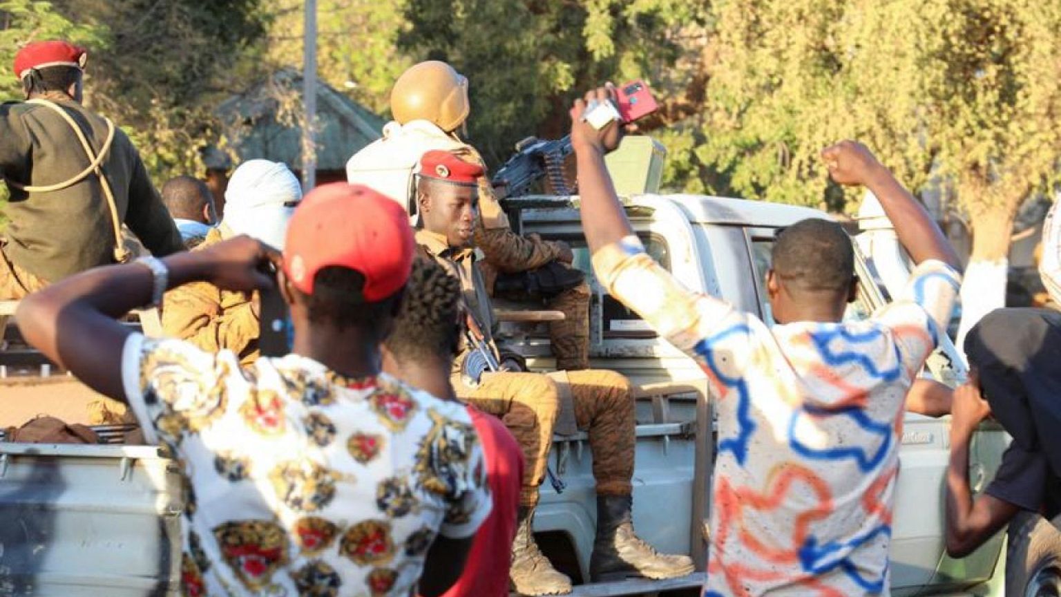Burkina Faso crowd celebrates West Africa's latest coup