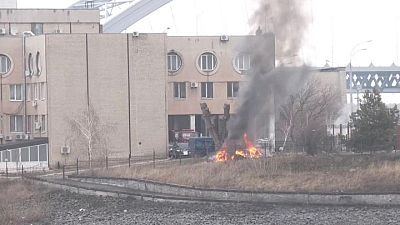 Se observa humo sobre el cuartel de inteligencia del Ministerio de Defensa en Kiev -testigo Se observa humo sobre el cuartel de inteligencia del Ministerio de Defensa en Kiev -testigo