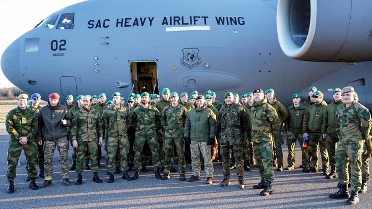 Airplane carrying Norway NATO troops lands in Lithuania