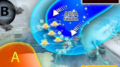 Anticiclone si sposta a est, arriva aria fredda atlantica Anticiclone si sposta a est, arriva aria fredda atlantica