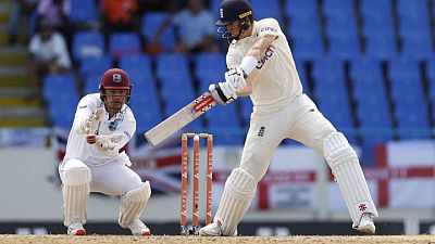Cricket-Crawley makes century, England seize control of first test against West Indies
