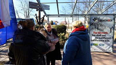 Weary refugees from Ukraine find shelter near Auschwitz Weary refugees from Ukraine find shelter near Auschwitz