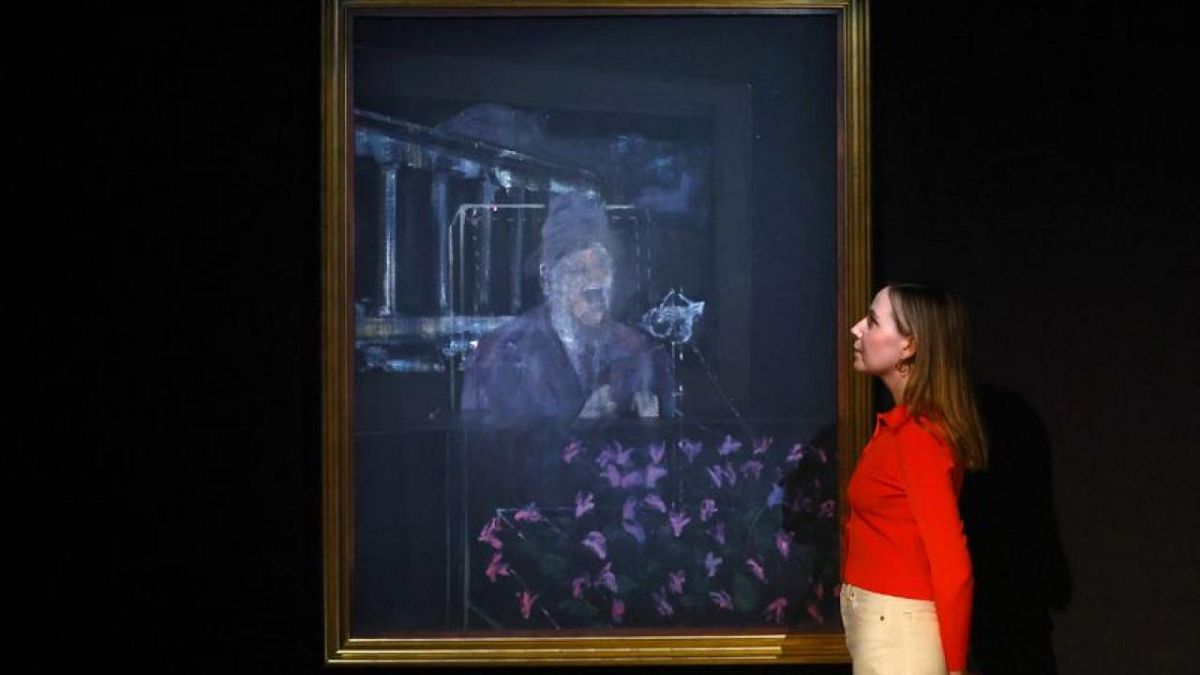 عرض لوحة للبابا وهو يصرخ لفرنسيس بيكون للجمهور لأول مرة