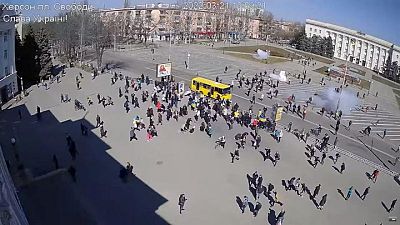 Ukraine says Russian troops violently dispersed Kherson anti-occupation rally
