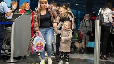 Ukrainian refugees from Moldova arrive via air bridge in Germany