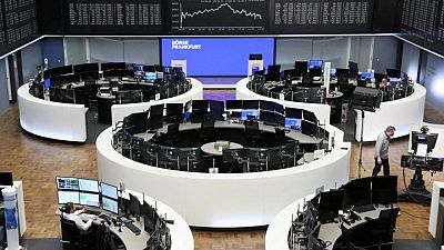 European shares fall after three days of gains as Roche weighs