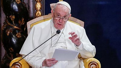 Pope Francis for the first time implicitly criticises Putin over Ukraine