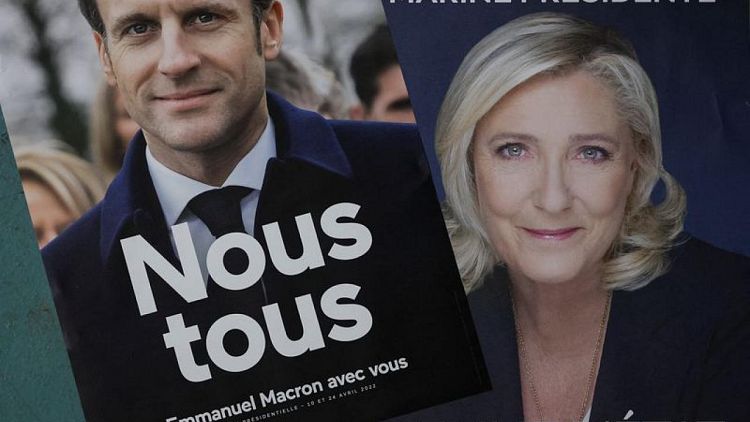 France heads for tight Macron-Le Pen election duel on April 24 -polls