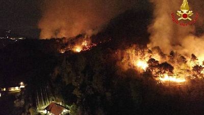 Fiamme da ieri, abitanti evacuati ed ettari di bosco bruciati