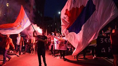 Pro-Russia Serbs protest in Belgrade to support Russia and against NATO