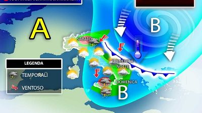 Temperature giù anche 10 gradi. Piovaschi tra Sicilia e Calabria