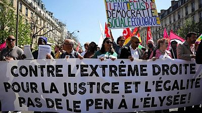 Opositores a la extrema derecha francesa protestan en la última semana de campaña electoral