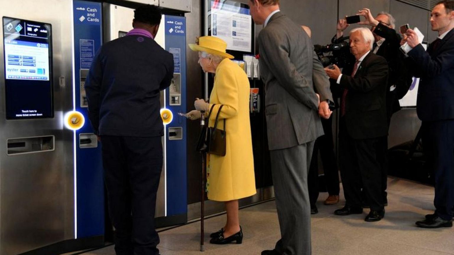 Britain's Queen Elizabeth attends opening of London Tube line