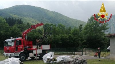 Sulle pendici Monte Cusna. Relitti trasportati in un deposito Sulle pendici Monte Cusna. Relitti trasportati in un deposito