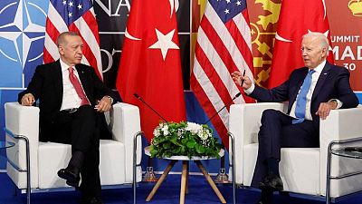 بايدن يشكر أردوغان على اتفاق بشأن عضوية فنلندا والسويد في حلف الأطلسي بايدن يشكر أردوغان على اتفاق بشأن عضوية فنلندا والسويد في حلف الأطلسي