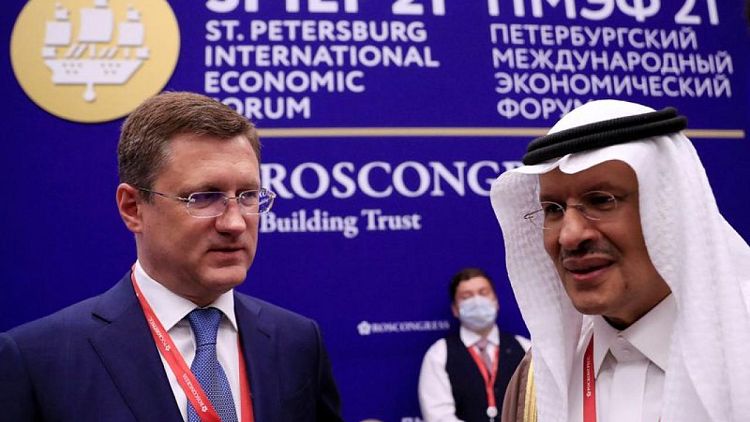 وزير الطاقة السعودي يبحث مع نائب رئيس مجلس الوزراء الروسي نوفاك التعاون بين البلدين