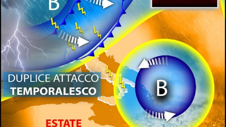 Ciclone dai Balcani spinge aria instabile verso Sud e Centro