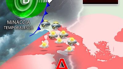 Persistono i temporali sparsi e intensi soprattutto al Nord Persistono i temporali sparsi e intensi soprattutto al Nord