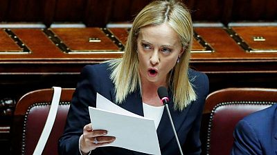 Italy's new PM Meloni snipes at ECB in maiden speech
