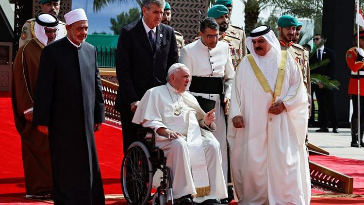 Pope, in Bahrain, condemns rearmament pushing world to 'the brink'