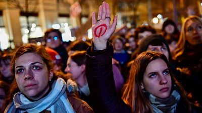 Students rally in Budapest protesting against teachers' dismissals
