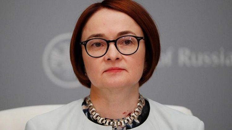 Russia's central bank governor Nabiullina speaks after holding rates at 7.5%