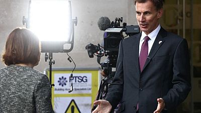 BRITAIN-ECONOMY-HUNT-SPEECH:UK's Hunt pledges to boost growth but won't budget on tax hikes